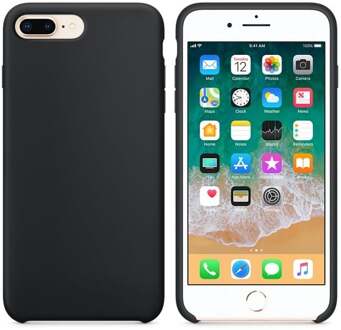Geeek Hoogwaardige  Silicone Case / Cover / Hoes voor iPhone 8 Plus / 7 Plus Zwart