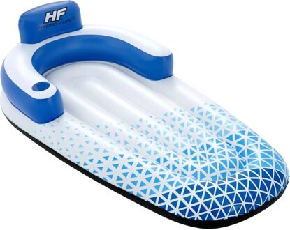 Geeek Hydro Force Drijvend Loungebed Float Ligbed Single - 191 x 107 cm - Zwembad Luchtbed - Blauw/Wit