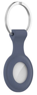 Geeek Icon Siliconen Hoesje met Sleutelhanger voor Apple AirTag - Cover met Sleutelhanger-ring - Blauw