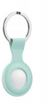 Geeek Icon Siliconen Hoesje met Sleutelhanger voor Apple AirTag - Cover met Sleutelhanger-ring - Mint