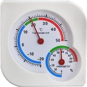 Geeek Thermometer/Hygrometer Analoog - Analoog Thermometer en Hygrometer in 1 - Binnen en Buiten – wit