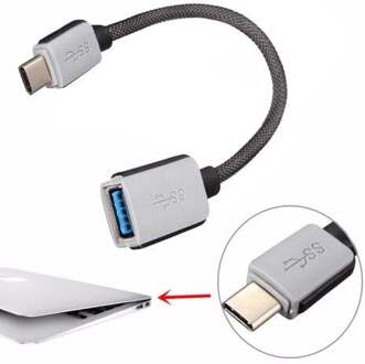 Geeek USB-C Kabel 0,20 meter Adapterkabel USB-C Male / USB-A Female Heavy Duty Nylon
