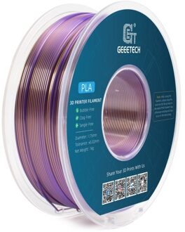 Geeetech Silk PLA Filament for 3D Printer 1.75mm Dimensional Accuracy +/- 0.03mm High Quality Gradient Double Color 3D Printing Material 1kg Spool (2.2 lbs) -Gold+Purple