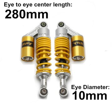 Geel 280Mm 320Mm 340Mm 380Mm Motorcycle Air Schokdemper Achterwielophanging Atv Quad Scooter Dirt Bike motor D30 M99-15-1