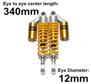 Geel 280Mm 320Mm 340Mm 380Mm Motorcycle Air Schokdemper Achterwielophanging Atv Quad Scooter Dirt Bike motor D30 M99-5