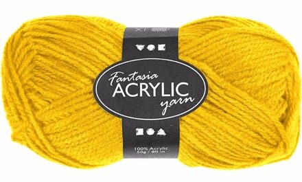 Geel acryl garen 80 meter - 50 grams