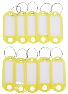 Geel Draagbare Plastic Sleutelhanger Key Tag Id Etiketten 10 Stuks