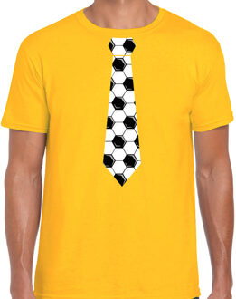 Geel fan shirt / kleding voetbal stropdas EK/ WK voor heren L - Feestshirts