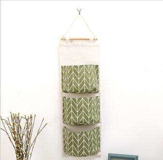 Geel Grijs Muur Opknoping Diverse Opbergzakken 3 Pockets Lijn Cosmetische Up Sieraden Organisator Opbergdoos Housekeeping Mand groen