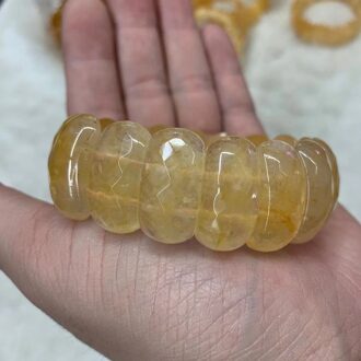 Geel Jade Stone Kralen Armband Natuurlijke Edelsteen Sieraden Bangle Voor Vrouw Voor ! Licht Blond