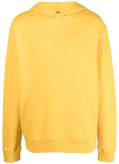 Geel Katoenen T-Shirt met Logo 424 , Yellow , Heren - L,M