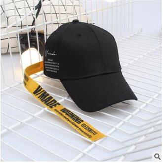 Geel lange riem brief gebogen baseball hoed mannen en vrouwen persoonlijkheid trend wilde bocht schedel cap outdoor leisure baseball cap 1