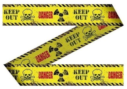 Geel markeerlint Keep out Danger - 1,5 meter - Halloween / horror versiering