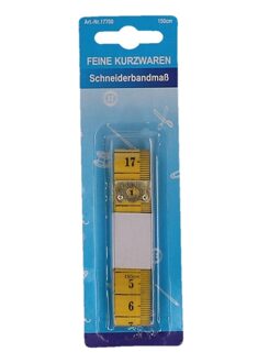 Geel plastic meetlint 150 cm - Meetlint