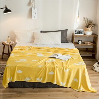 geel polyester deken voor volwassenen warm deken lakens flanellen winter home decor gooi deken voor sofa 120x200cm