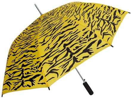 Geel/zwarte tijger print paraplu 80 cm