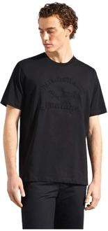 Geëmbosseerd Logo Katoenen T-shirt in Zwart Paul & Shark , Black , Heren - 2Xl,L,M