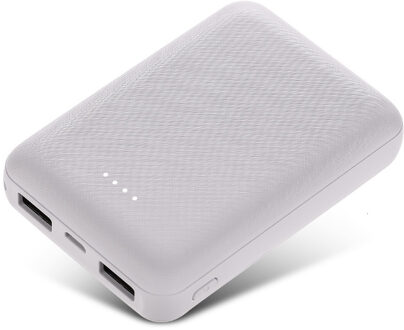 Geen Batterij Power Bank Case Dubbele Usb Externe Diy Batterij Shell Mobiele Telefoon Geval Oplader Powerbank Voor Xiaomi Iphone Samsung wit schelp