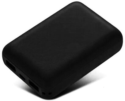 Geen Batterij Power Bank Case Dubbele Usb Externe Diy Batterij Shell Mobiele Telefoon Geval Oplader Powerbank Voor Xiaomi Iphone Samsung zwart schelp