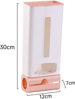 Geen Drlling Keuken Opbergdoos Muur Opknoping Super Sticky Vuilniszak Opbergdoos Creatieve Keuken Accessoires roze