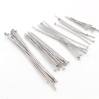 Geen Fade 100 Stks/partij 20 30 35 40 70 Mm Rvs Platte Kop Pin Bevindingen Headpins Voor Sieraden Maken diy Levert Accessoires 35mm