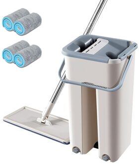 Geen Hand-Wassen Microfiber Huishoudelijke Reinigingsdoekje Geen Dode Hoeken Geen Behoefte Om Squeeze Water Lui Essentiële 4stk mop cloth