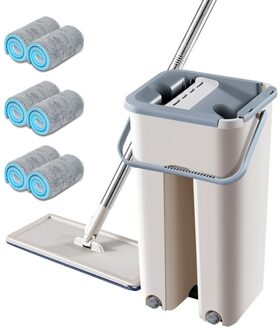 Geen Hand-Wassen Microfiber Huishoudelijke Reinigingsdoekje Geen Dode Hoeken Geen Behoefte Om Squeeze Water Lui Essentiële 6stk mop cloth
