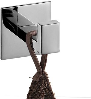 Geen Schroef Nodig Moderne 304 Rvs Nail-Gratis Lijm Badkamer Vierkante Handdoek Haak Jas Hoed Deur Haak Hanger Badkamer accessoires zilver polished
