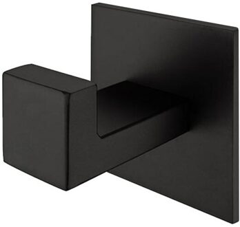 Geen Schroef Nodig Moderne 304 Rvs Nail-Gratis Lijm Badkamer Vierkante Handdoek Haak Jas Hoed Deur Haak Hanger Badkamer accessoires zwart Nailing free