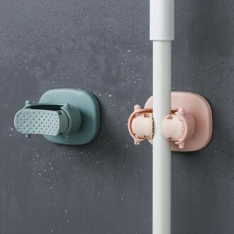 Geen Spoor Gratis Ponsen Zuignap Mop Hanger Mop Haak Badkamer Gratis Punch Mop Houder Mop Clip Voor Keuken Badkamer wit type2