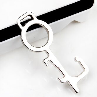 Geen Touch Open Deur Assistent Draagbare Hygiëne Hand Legering Edc Deuropener Lift Deur Handvat Sleutel Contactloze Sleutel Deur Opener wit