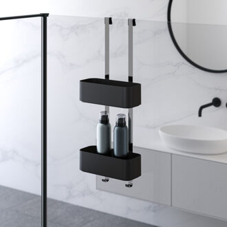 Geesa Frame Doucherek hangend dubbel 25 cm - Zwart / Chroom