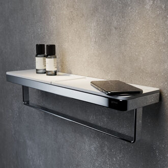 Geesa Frame Handdoekrek met planchet 42 cm - Wit / Chroom