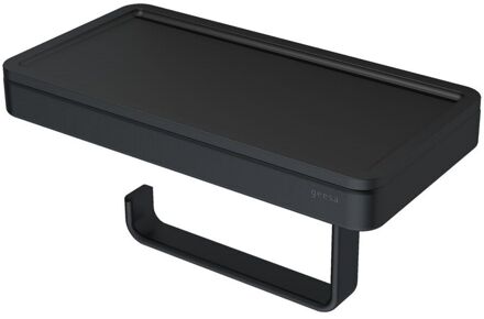 Geesa Frame Toiletrolhouder met planchet - Zwart
