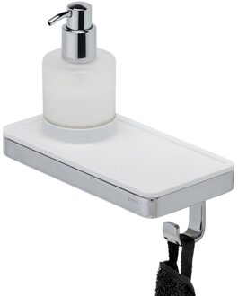 Geesa Frame Zeepdispenser met planchet en handdoekhaak - Wit / Chroom