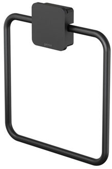 Geesa Handdoekring Geesa Topaz Vierkant Minimalistisch Mat Zwart