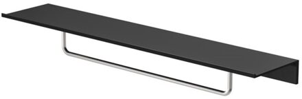 Geesa Leev Planchet met Handdoekrek 60 cm - Zwart RVS Zilver, Zwart
