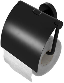 Geesa Nemox Black Wc-rolhouder met klep Zwart