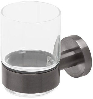 Geesa Nemox glashouder met glas zwart metaal geborsteld