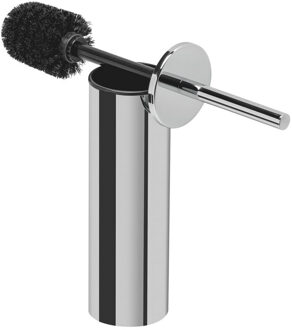 Geesa Nemox Toiletborstel met houder vrijstaand - Zwarte borstelkop - Chroom