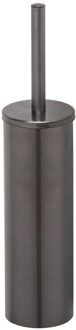 Geesa Nemox Toiletborstel met houder - Zwart metaal geborsteld