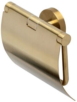 Geesa Nemox Toiletrolhouder met klep - Goud geborsteld