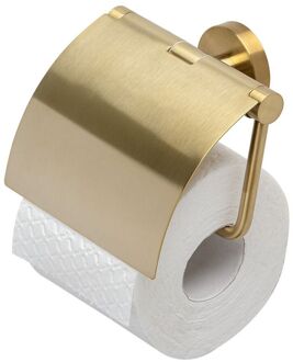 Geesa Nemox Toiletrolhouder met klep - Goud geborsteld