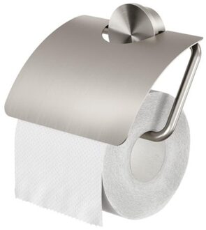 Geesa Opal Toiletrolhouder - Met klep - RVS Zilver