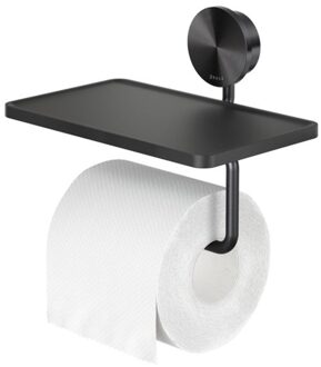 Geesa Opal Toiletrolhouder met Planchet - Zwart Metaal