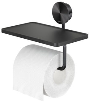 Geesa Opal Toiletrolhouder met Planchet - Zwart Metaal