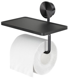 Geesa Opal Toiletrolhouder met Planchet - Zwart Metaal