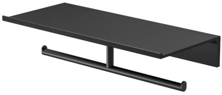 Geesa Planchet met Dubbele Toiletrolhouder Zonder Klep Geesa Leev 28 cm Zwart