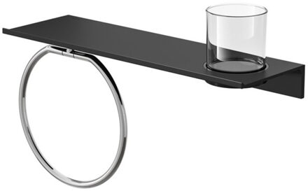 Geesa Planchet met Handdoekring Geesa Leev 40 cm Zwart Chroom