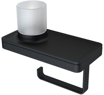 Geesa Planchet met Toiletrolhouder en Houder LED Licht Geesa Frame Zwart Geesa